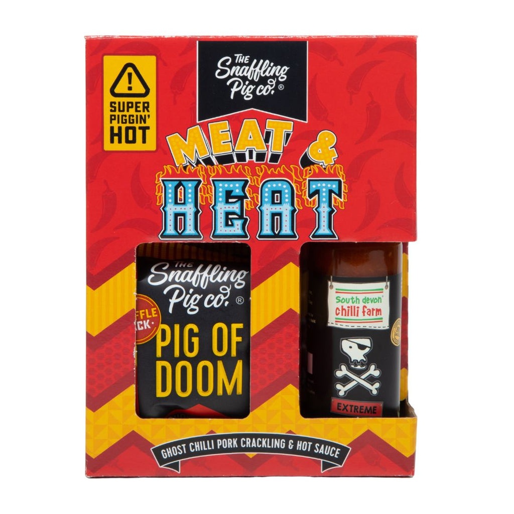 Meat & Heat: Ghost Chilli Pork Crackling and Hot Sauce Gift Box