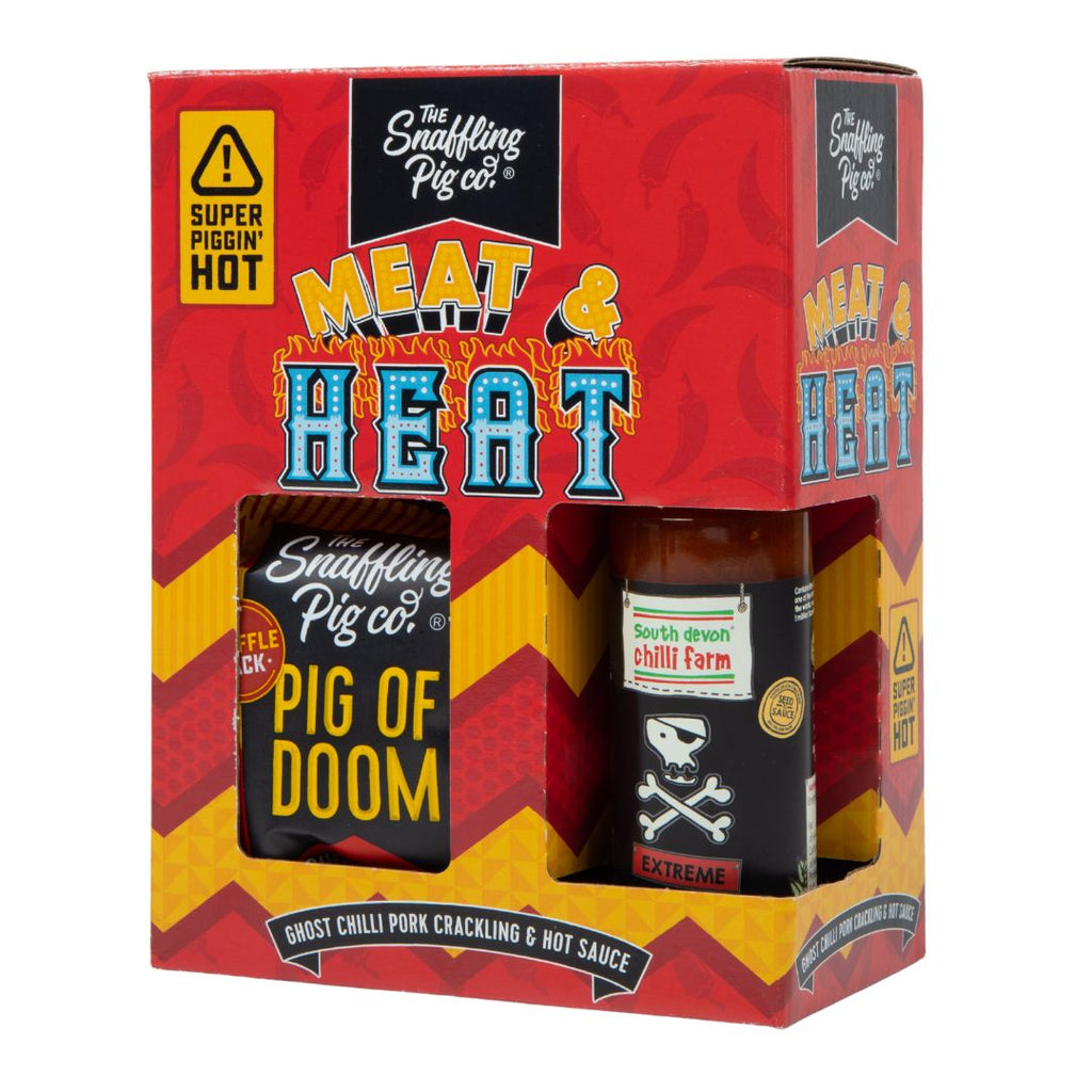 Meat & Heat: Ghost Chilli Pork Crackling and Hot Sauce Gift Box