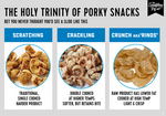 What's the difference between pork scratchings, pork crackling and pork crunch / pork rind?