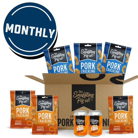 Monthly Subscription of Pork Crackling Packets and Beers