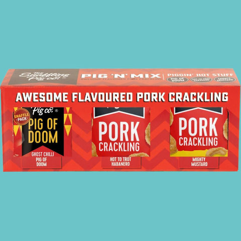 Pig 'N' Mix: Small Piggin' Hot Stuff Pork Crackling Packets Gift Set