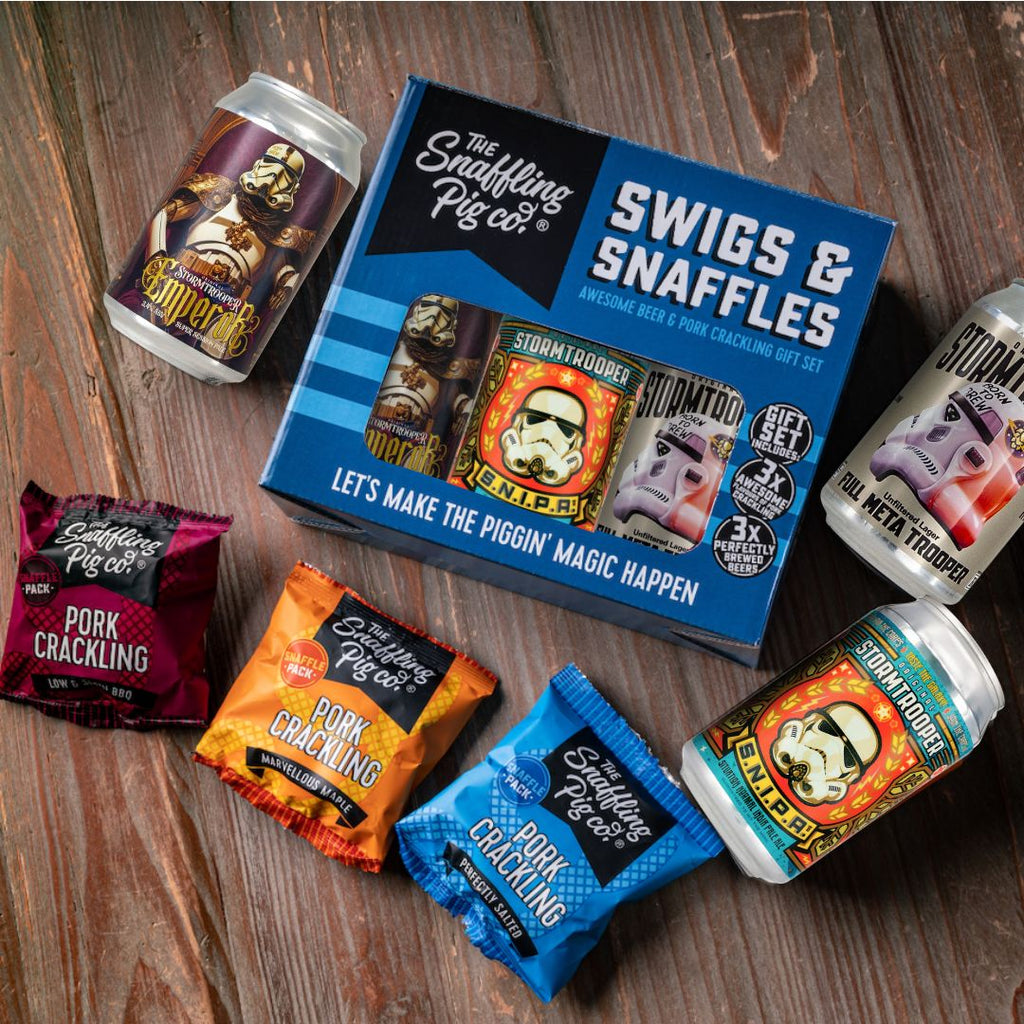 Original Stormtrooper Beer & Pork Crackling Gift Set & Snaffling Pig