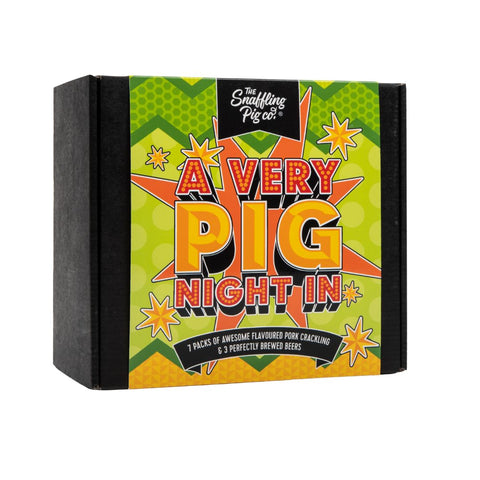 Very Pig Night In: Pork Crackling and Beer Gift Hamper Box